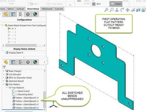 creating a sheet metal part from a flat solid|solidworks sheet metal design.